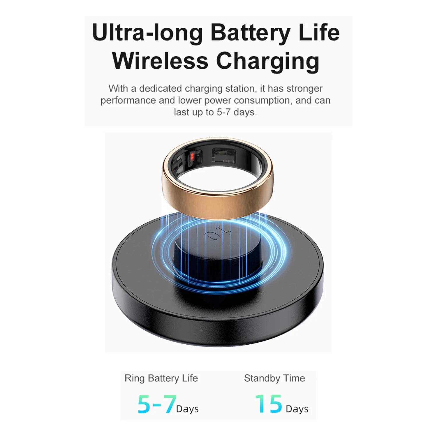Uhoofit R10 smart ring with a long battery