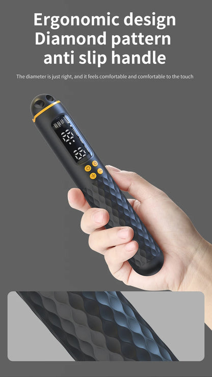 USB smart jump rope with anti slip handle and diamond pattern