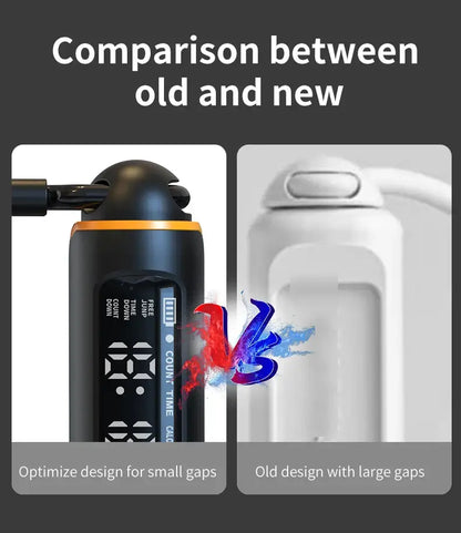 Comparison of USB Rechargeable Smart Jump Rope – Electronic Fitness Rope with Digital Counter designs, showing old vs new.