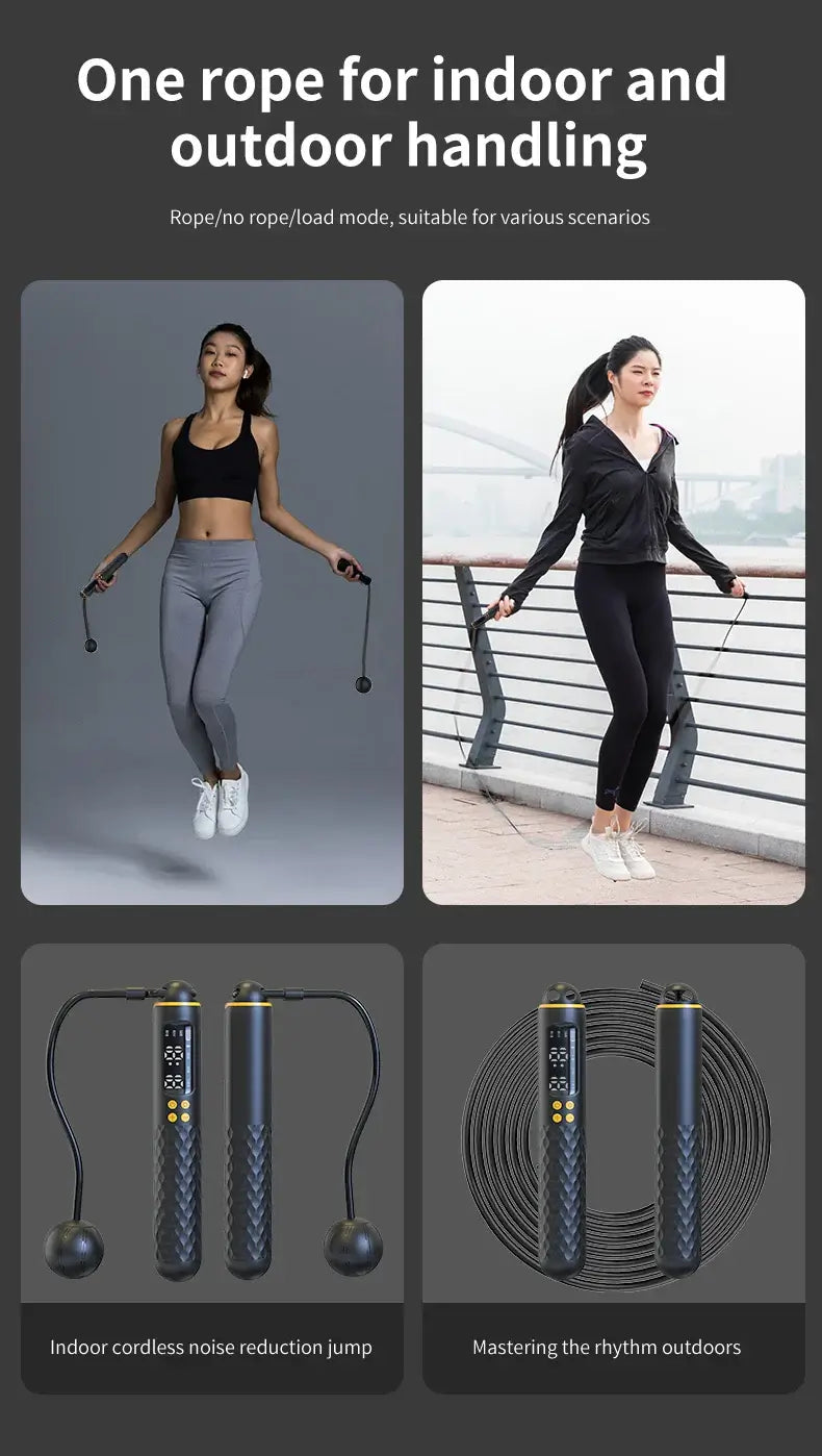 Digital jump rope to be used indoor and outdoor