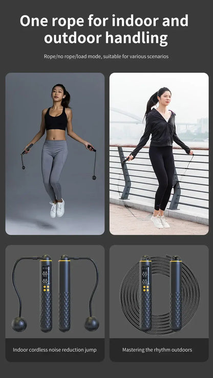 Digital jump rope to be used indoor and outdoor