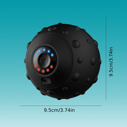 Side view of 5-speed rechargeable vibration massage ball, ergonomic design for full-body muscle relief