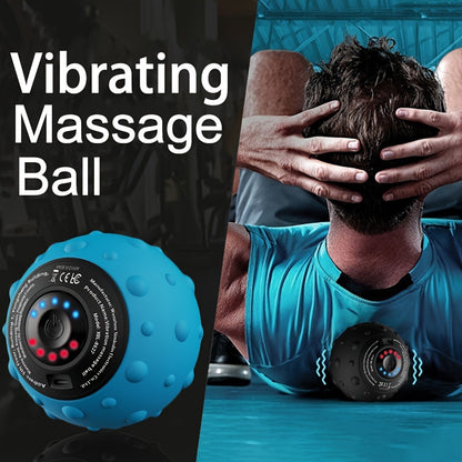 5-speed vibration massage ball in use on cervical spine, relieving neck tension and muscle stiffness
