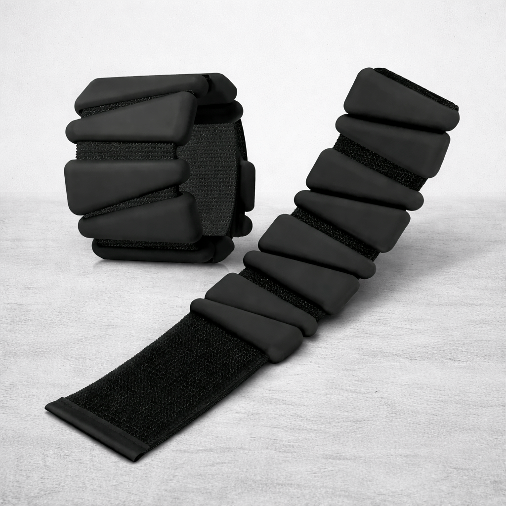 Adjustable wrist and ankle weights 2–4 lb in black for strength exercises