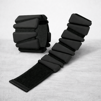 Adjustable wrist and ankle weights 2–4 lb in black for strength exercises