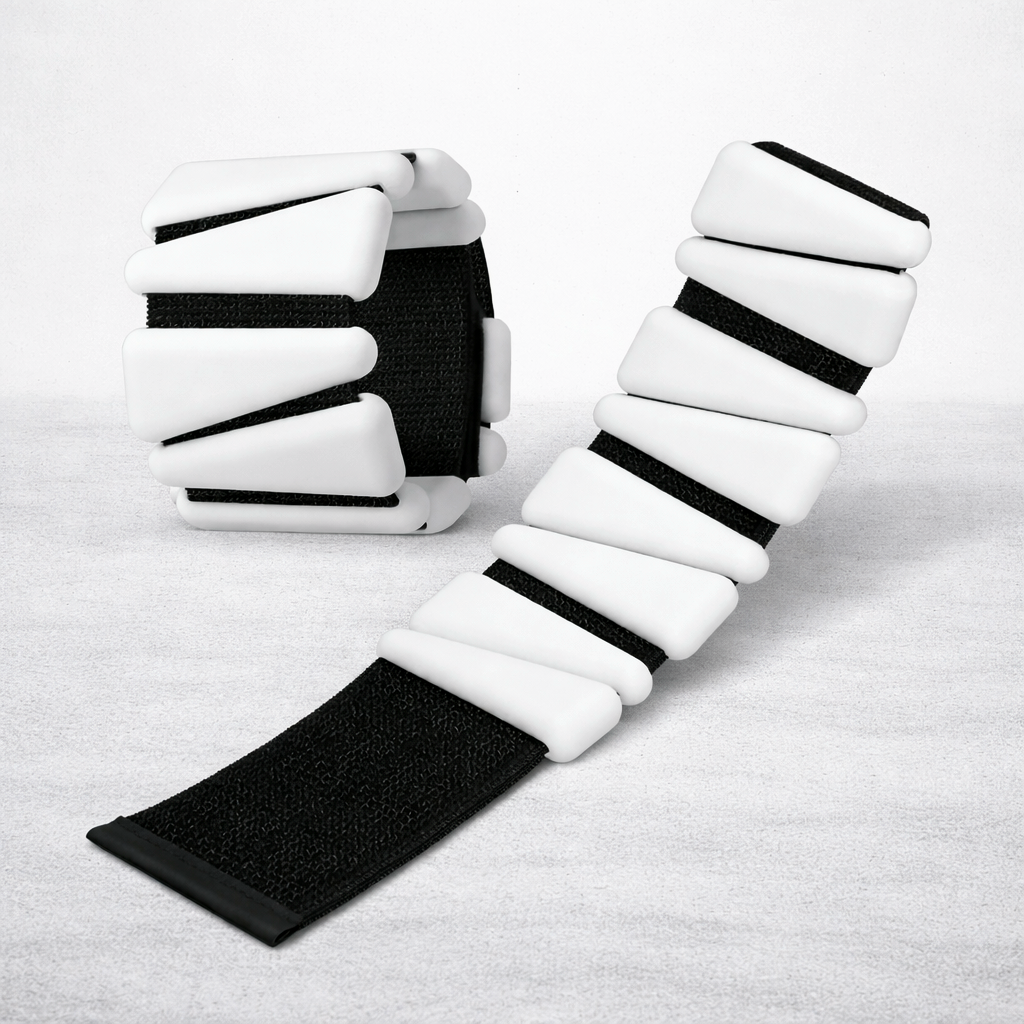 Adjustable wrist and ankle weights 2–4 lb in white for home workouts