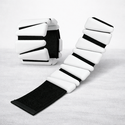 Adjustable wrist and ankle weights 2–4 lb in white for home workouts