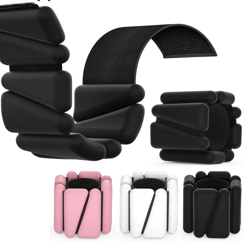Adjustable 2–4 lb wrist and ankle weights, front view