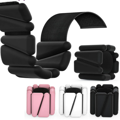 Adjustable 2–4 lb wrist and ankle weights, front view