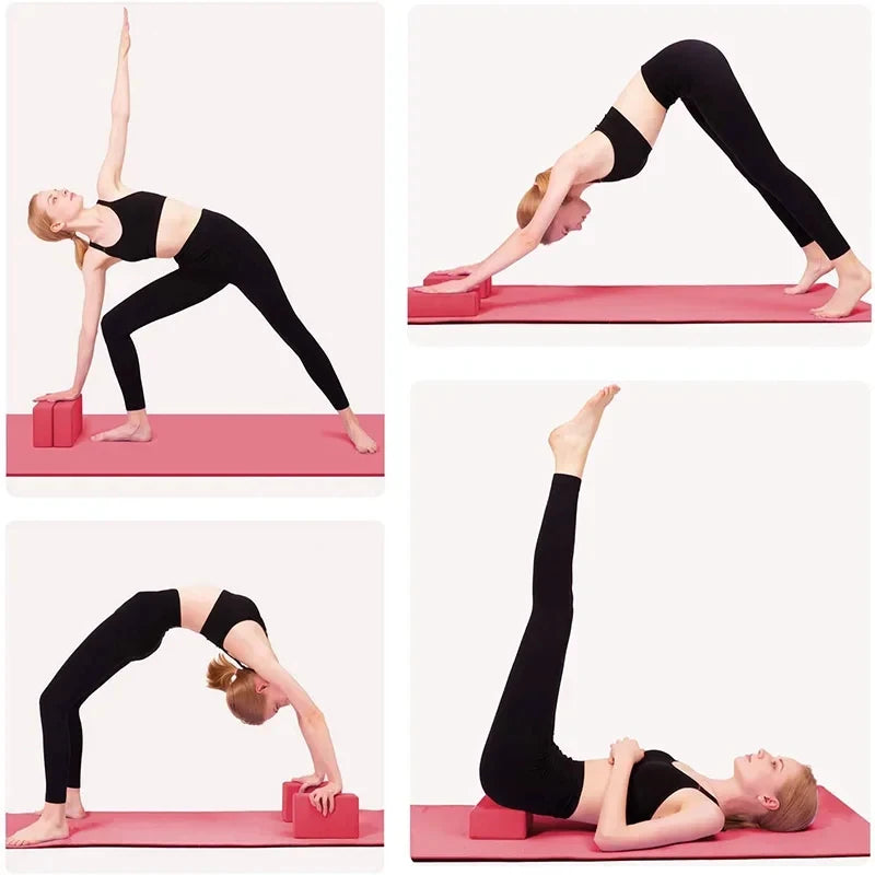Yoga blocks enhancing flexibility and stretching exercises