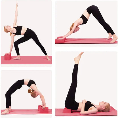 Yoga blocks enhancing flexibility and stretching exercises
