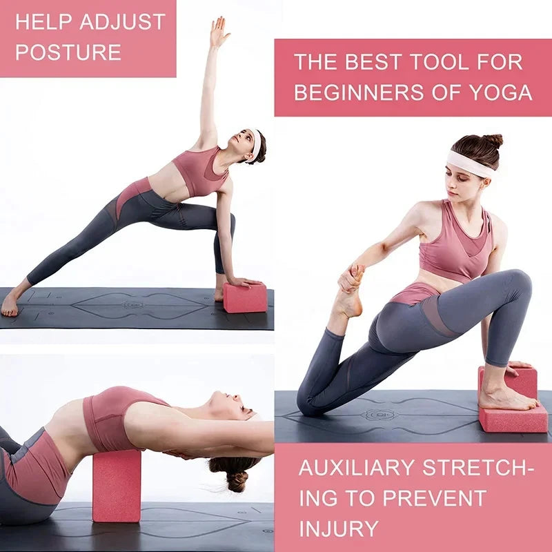 Yoga blocks supporting beginners in proper alignment