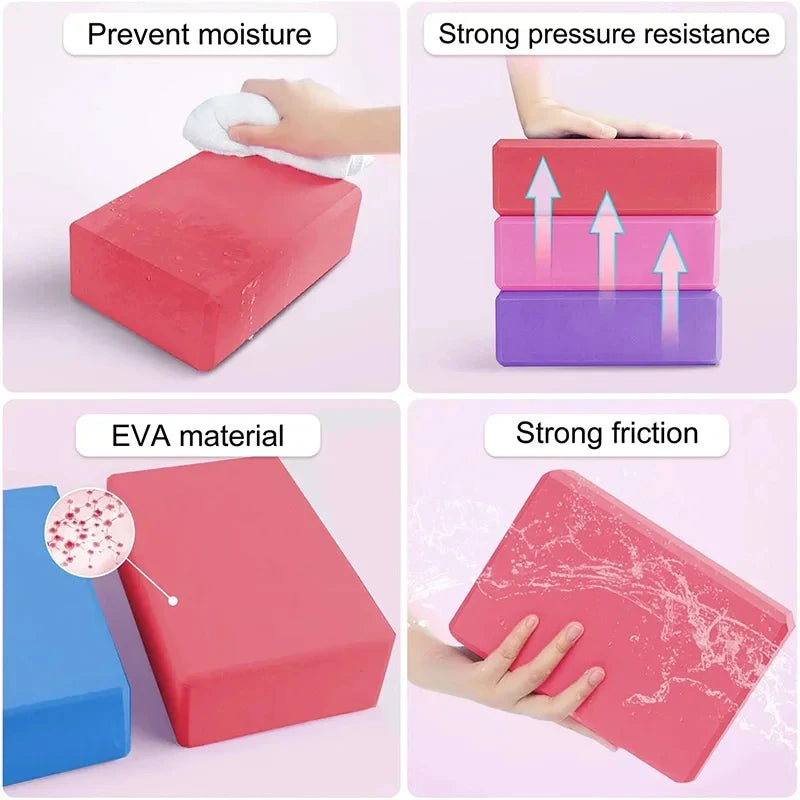A set of yoga blocks made of a stong material