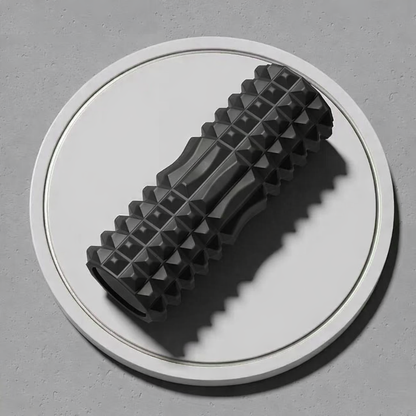 Yoga foam roller black for core and back muscle therapy