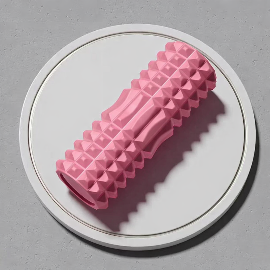 Yoga foam roller pink for deep tissue massage and flexibility