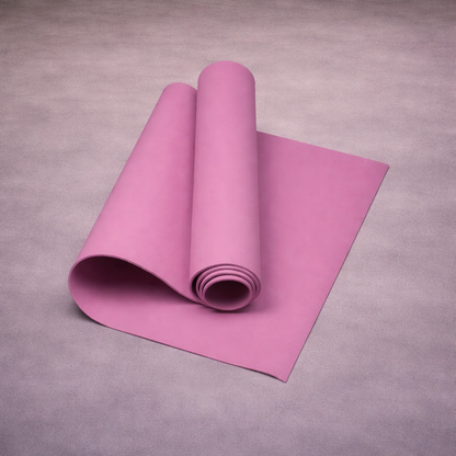 Pink yoga mat for yoga fitness and floor exercises